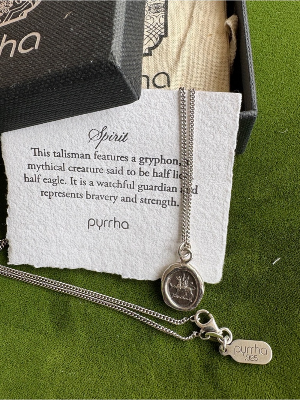 🕊️ PYRRHA “Spirit” Gryphon Talisman Necklace - UNISEX Silver, 18” chain